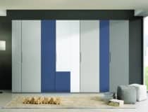 Kastenwand grijs, blauw, wit decoratief plaatmateriaal