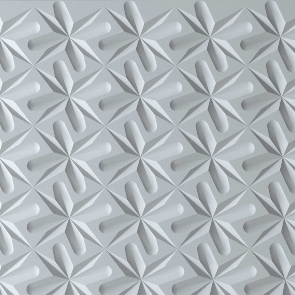 Detailafbeelding van een witte 3D structuur