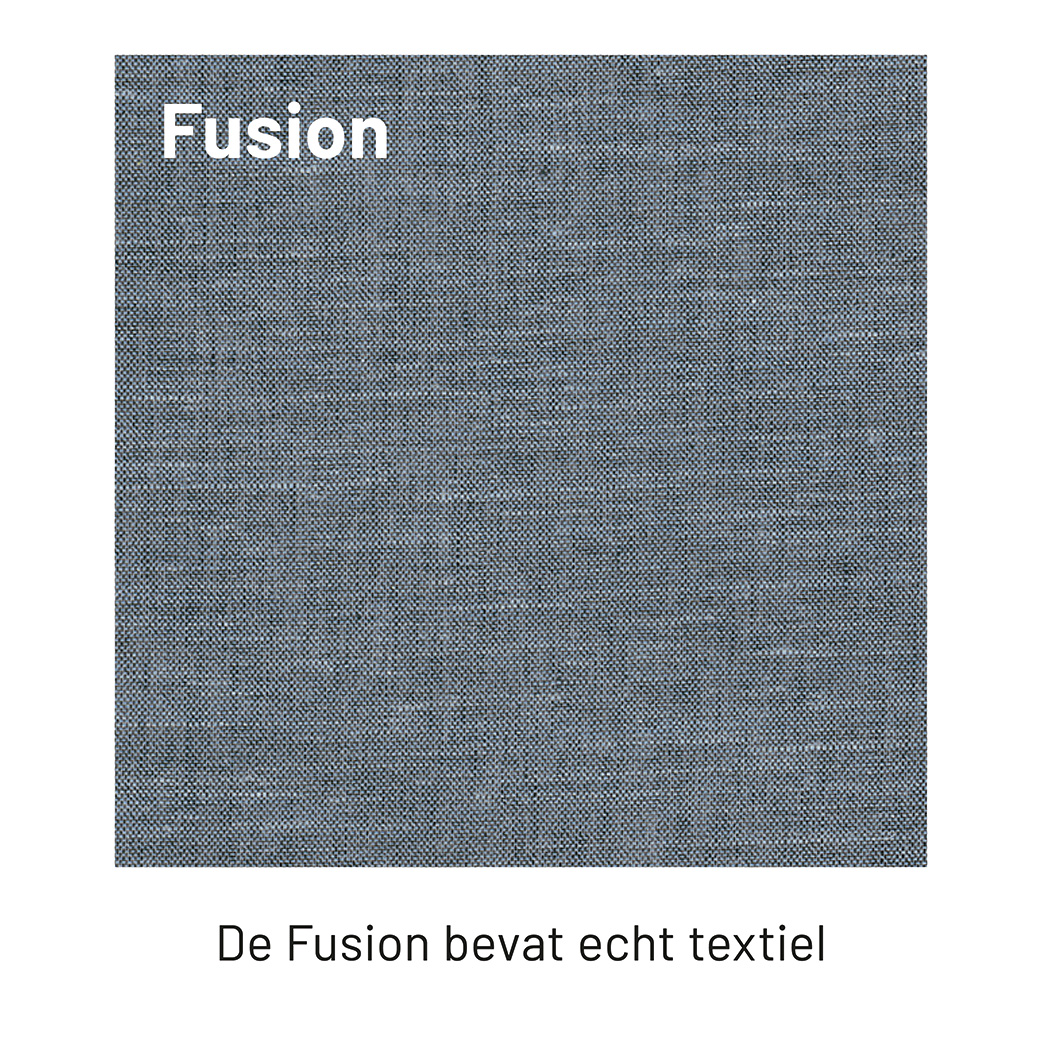 Decoratief plaatmateriaal Fusion met echt textiel in blauwe kleur