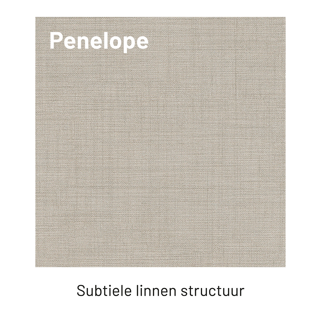 Decoratief plaatmateriaal Penelope met een subtiele linnen structuur in beige kleur