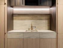 thumbnail Twee solid surface waskommen Rome in decor DM5053 Sahara Dune naadloos verwerkt in wastafel
