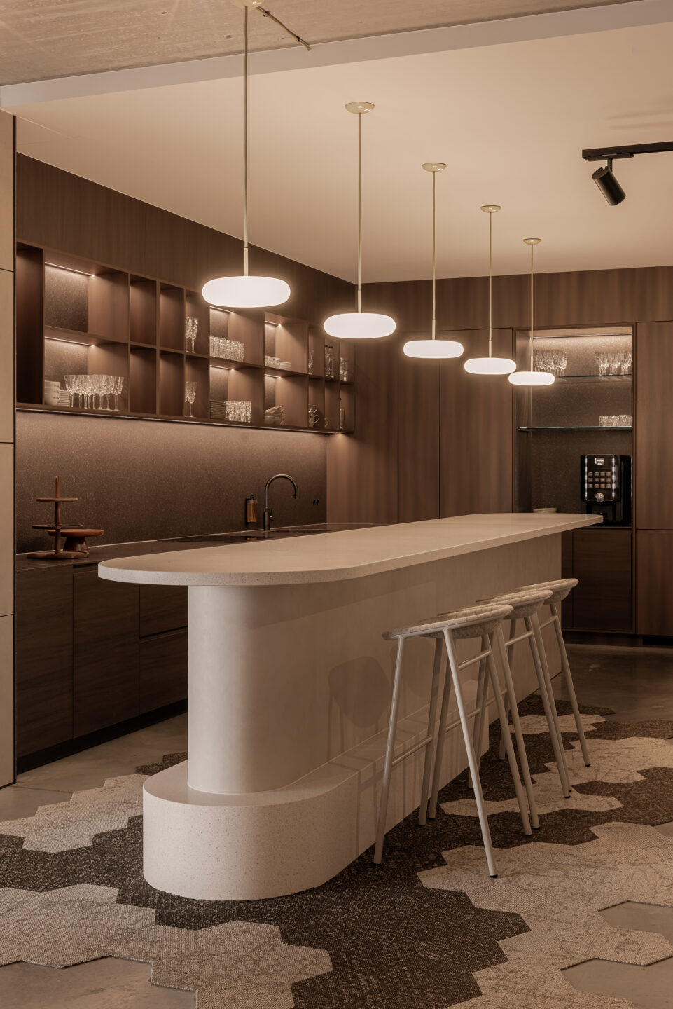 Afbeelding van de keuken in de showroom in Kampenhout, België